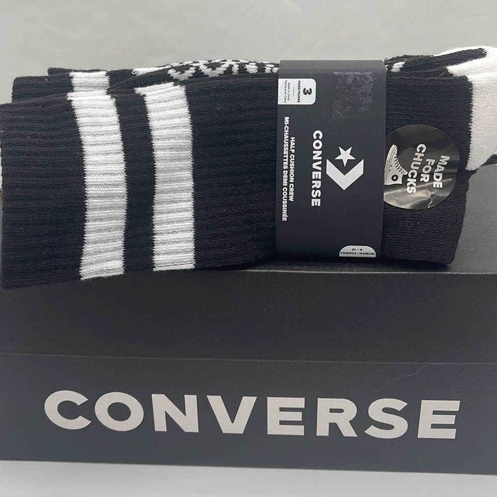 CONVERSE WMNS 3 pairs set HALF CUSHION CREW SOCKS 
NWT sizes: W4-10 - Picture 5 of 16